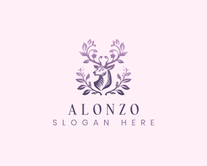 Elegant Floral Deer logo design