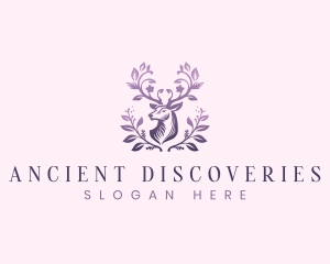 Elegant Floral Deer logo design