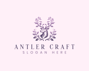 Elegant Floral Deer logo design