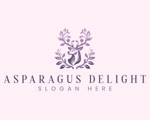 Elegant Floral Deer logo design