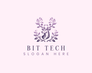 Elegant Floral Deer logo design