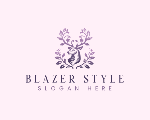 Elegant Floral Deer logo design