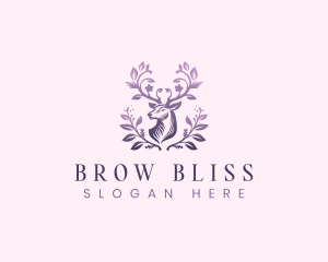 Elegant Floral Deer logo design