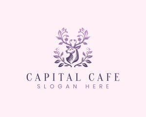 Elegant Floral Deer logo design