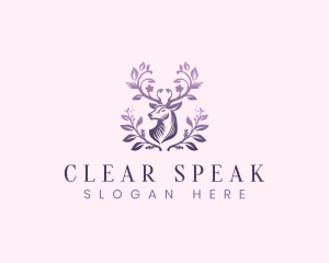 Elegant Floral Deer logo design