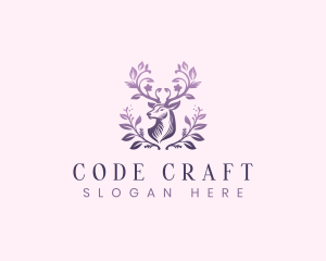 Elegant Floral Deer logo design