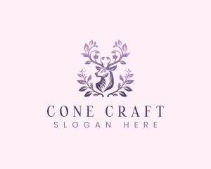 Elegant Floral Deer logo design