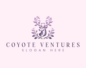 Elegant Floral Deer logo design