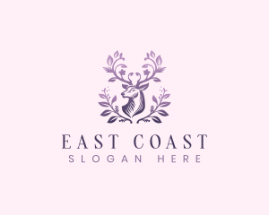 Elegant Floral Deer logo design