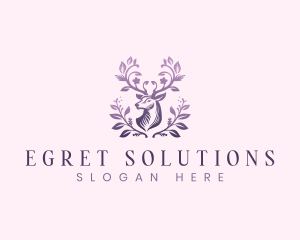 Elegant Floral Deer logo design