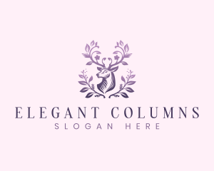 Elegant Floral Deer logo design