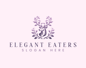 Elegant Floral Deer logo design