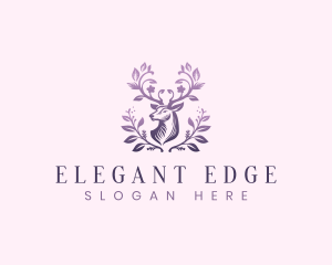 Elegant Floral Deer logo design