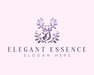 Elegant Floral Deer logo design