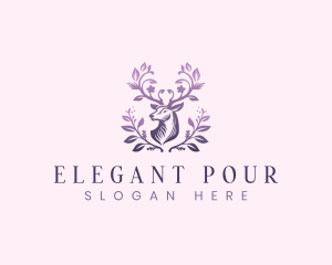 Elegant Floral Deer logo design