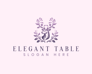 Elegant Floral Deer logo design