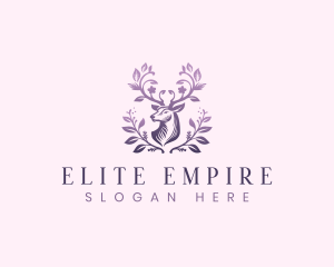 Elegant Floral Deer logo design