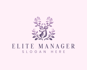 Elegant Floral Deer logo design