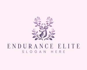 Elegant Floral Deer logo design