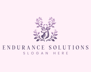 Elegant Floral Deer logo design