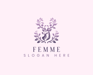 Elegant Floral Deer logo design