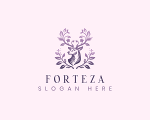 Elegant Floral Deer logo design