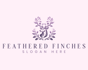 Elegant Floral Deer logo design