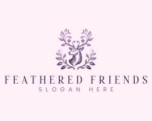 Elegant Floral Deer logo design