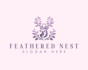 Elegant Floral Deer logo design