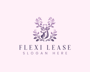 Elegant Floral Deer logo design