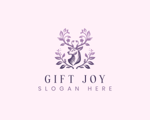 Elegant Floral Deer logo design