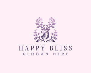 Elegant Floral Deer logo design