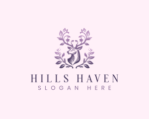 Elegant Floral Deer logo design