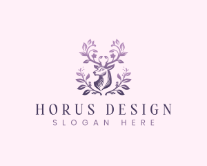 Elegant Floral Deer logo design