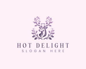 Elegant Floral Deer logo design