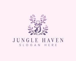 Elegant Floral Deer logo design