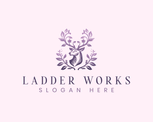 Elegant Floral Deer logo design