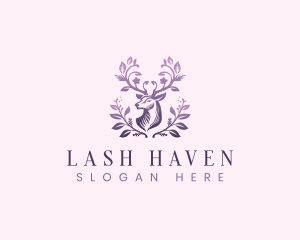 Elegant Floral Deer logo design