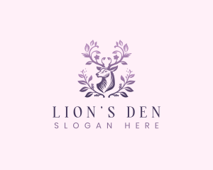 Elegant Floral Deer logo design