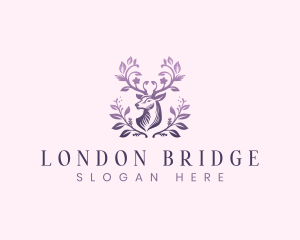 Elegant Floral Deer logo design