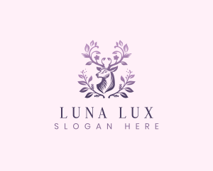 Elegant Floral Deer logo design