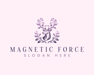 Elegant Floral Deer logo design