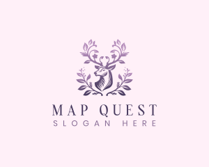 Elegant Floral Deer logo design