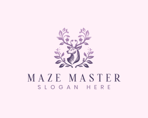 Elegant Floral Deer logo design