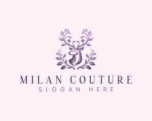 Elegant Floral Deer logo design