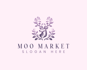 Elegant Floral Deer logo design