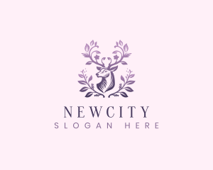 Elegant Floral Deer logo design