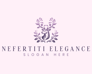 Elegant Floral Deer logo design