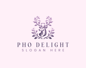 Elegant Floral Deer logo design