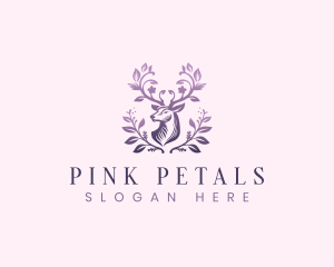 Elegant Floral Deer logo design